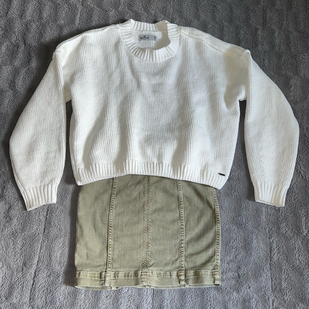 Free people denim green skirt